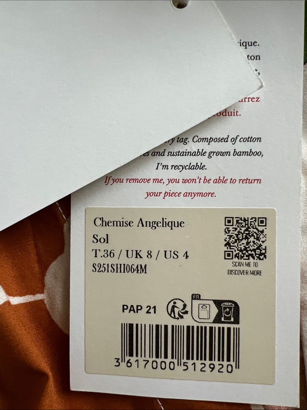 Sezane Angelique Shirt Sol Print - Size 4 - Picture 6 of 6